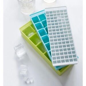 3 Pc Set Ice Cube Tray S/M/L Cubettes Little Square Ice Cubes Plastic Freezer
